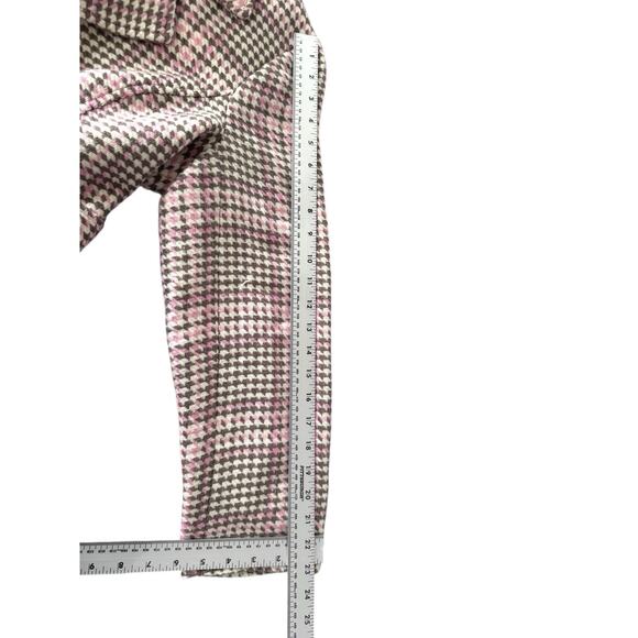 Pink Houndstooth Peacoat Jacket Women’s 14 Double Breasted Retro Y2K Mod - Picture 5 of 10